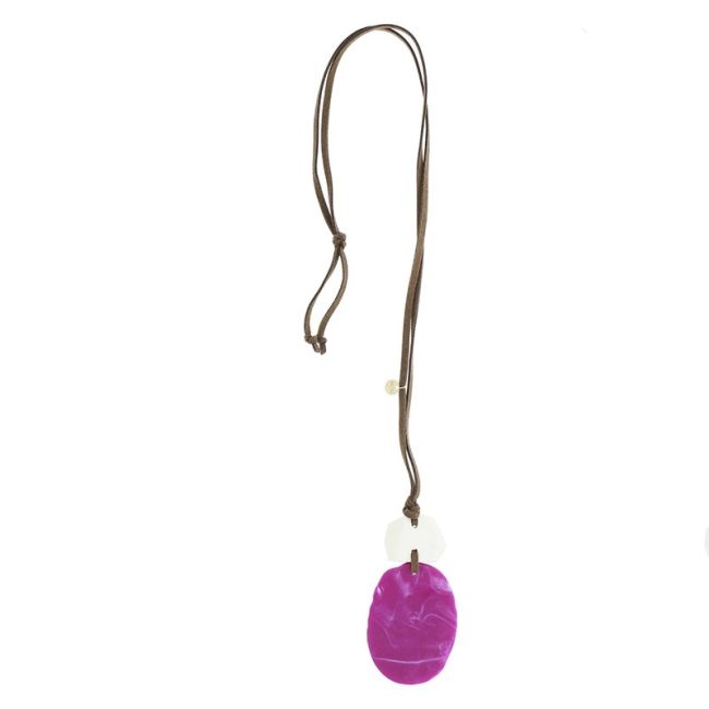 COLLAR LARGO COLGANTE DOBLE RESINA