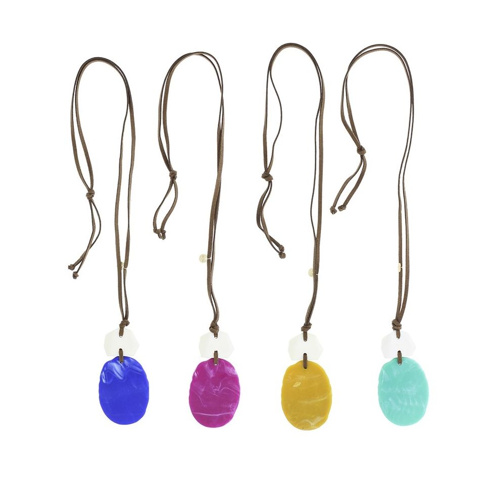 DOUBLE RESIN PENDANT LONG NECKLACE