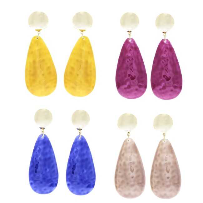 RESIN GEOMETRIC SHAPE PENDANT EARRINGS