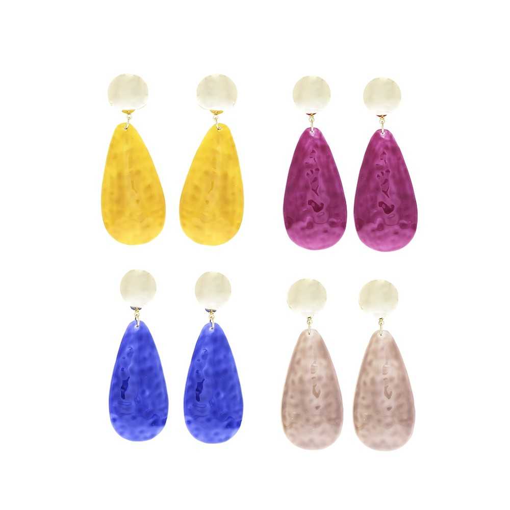 RESIN GEOMETRIC SHAPE PENDANT EARRINGS