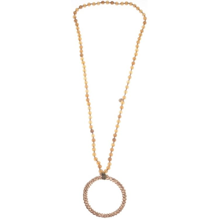 COLLAR LARGO PIEDRAS COLGANTE ANILLA METAL 2