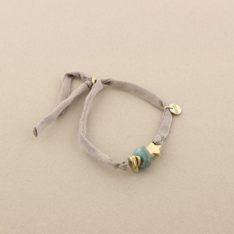 PULSERA TUBO TELA PIEDRA ESTRELLA METAL