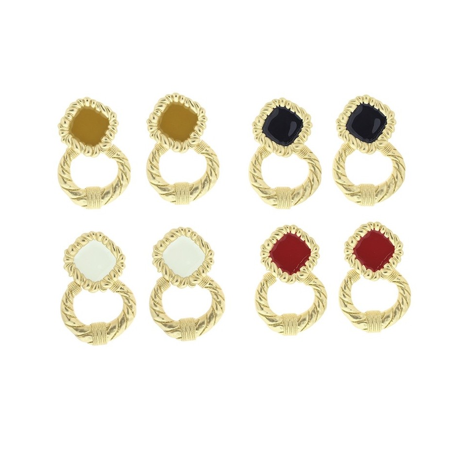 PENDIENTES ESMALTE COLGANTE METAL