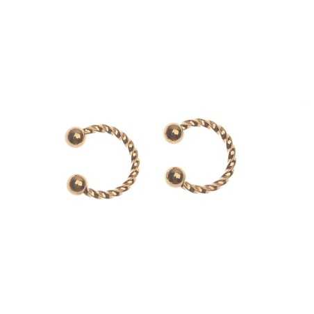 DOUBLE BALL EAR CUFF STEEL EARRINGS