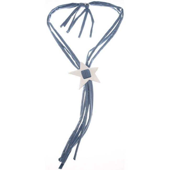 METAL STAR FABRIC SHORT NECKLACE