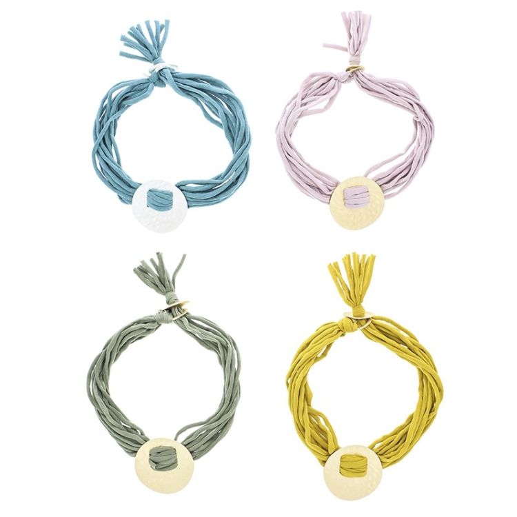 FABRIC SHORT NECKLACE WITH METAL MEDAL 2