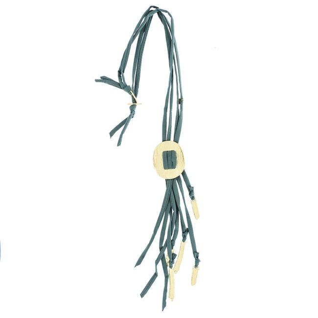 LONG METAL PENDANT NECKLACE