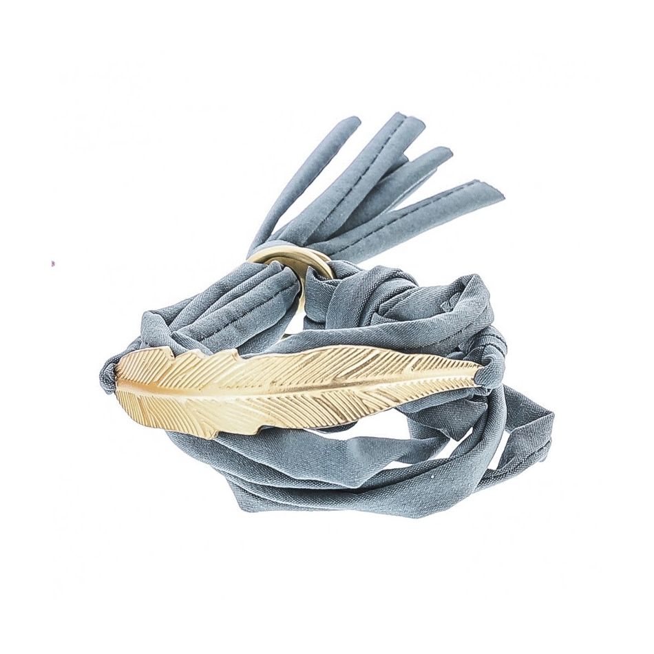 PULSERA TUBOS TELA CUENTAS METAL