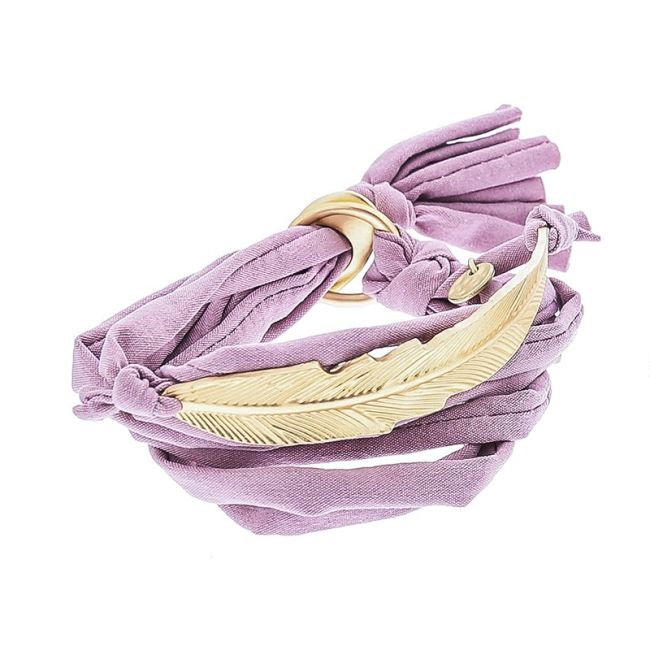 PULSERA TUBOS TELA CUENTAS METAL