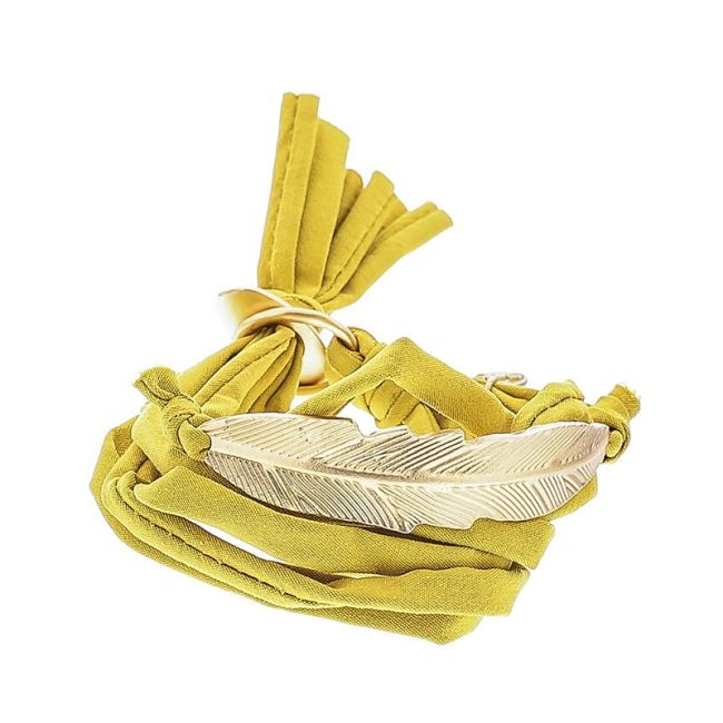 PULSERA TUBOS TELA CUENTAS METAL