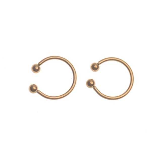 DOUBLE BALL EAR CUFF STEEL EARRINGS