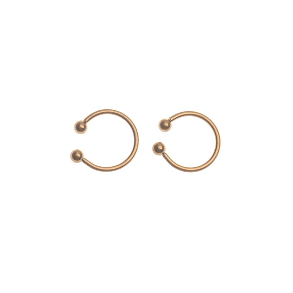 DOUBLE BALL EAR CUFF STEEL EARRINGS