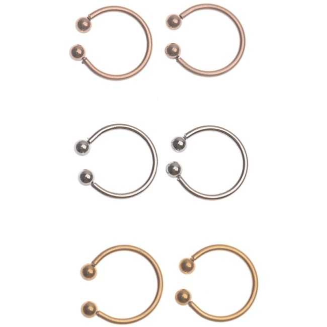 DOUBLE BALL EAR CUFF STEEL EARRINGS