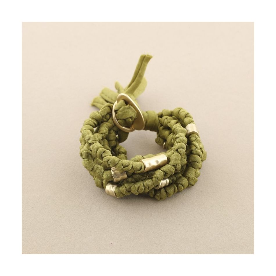 KNOTTED FABRIC BRACELET 8 STRIPS
