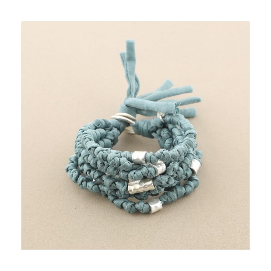 KNOTTED FABRIC BRACELET 8 STRIPS
