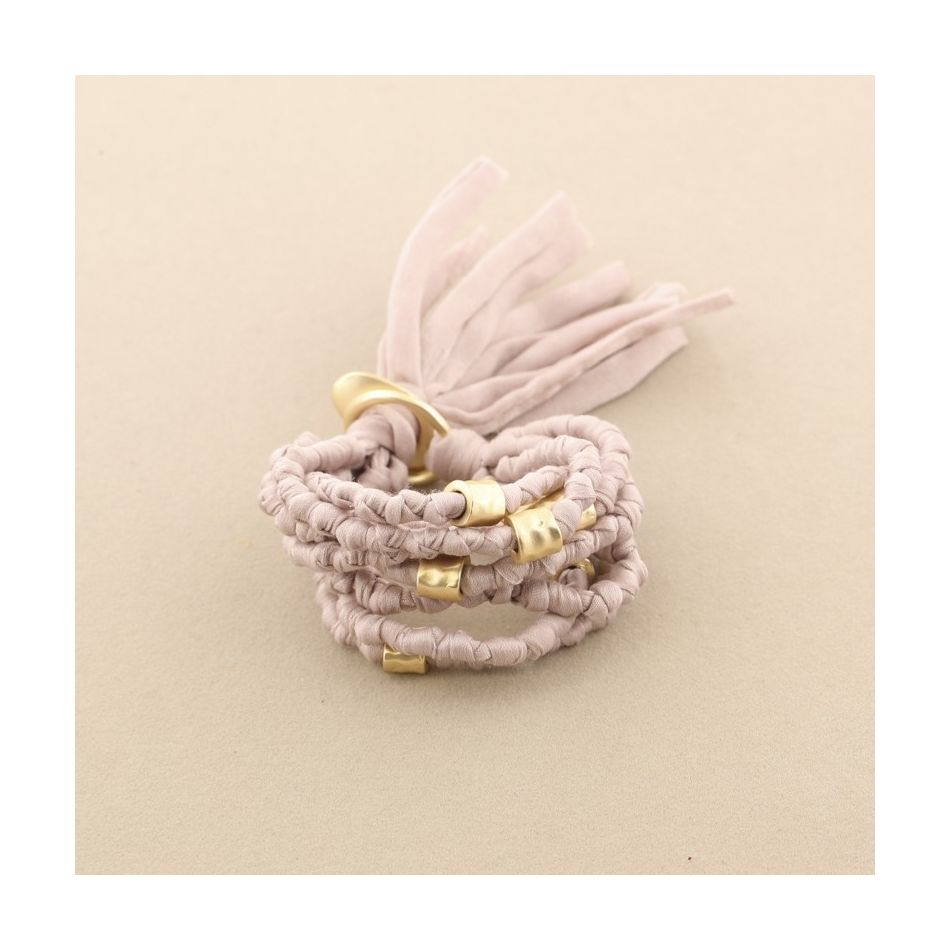 KNOTTED FABRIC BRACELET 8 STRIPS
