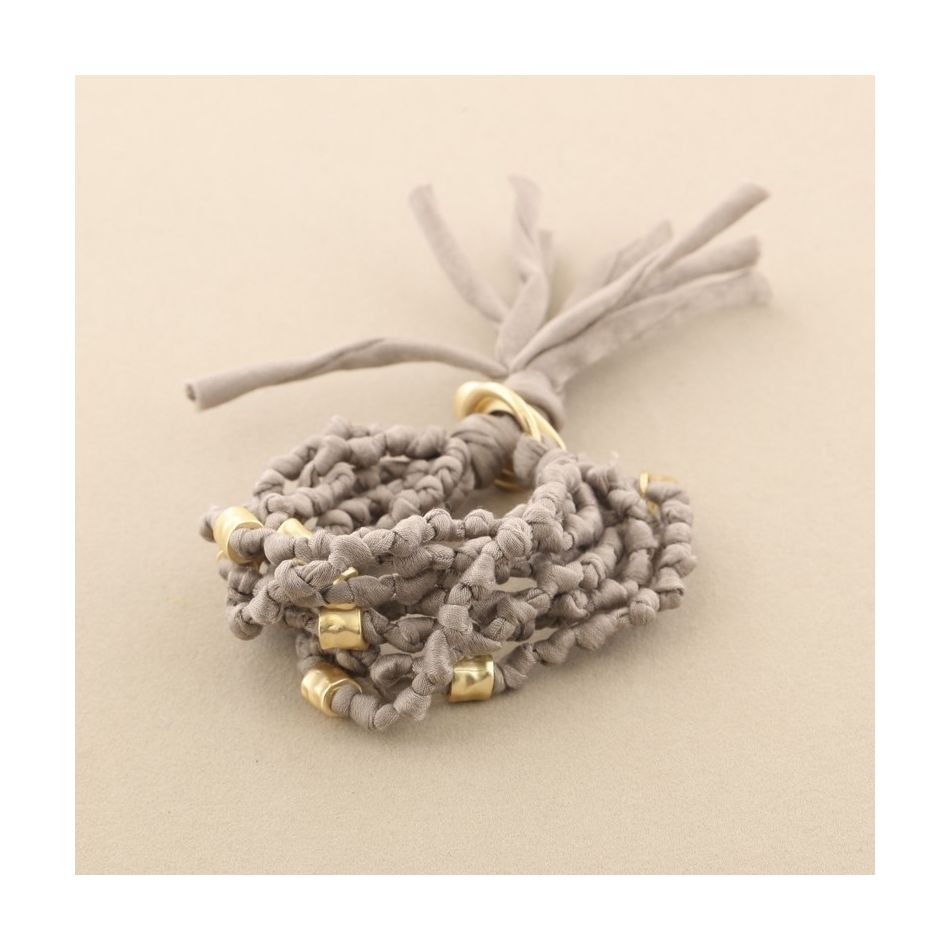 KNOTTED FABRIC BRACELET 8 STRIPS