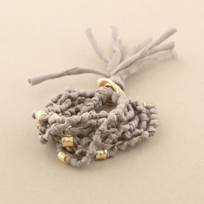 KNOTTED FABRIC BRACELET 8 STRIPS