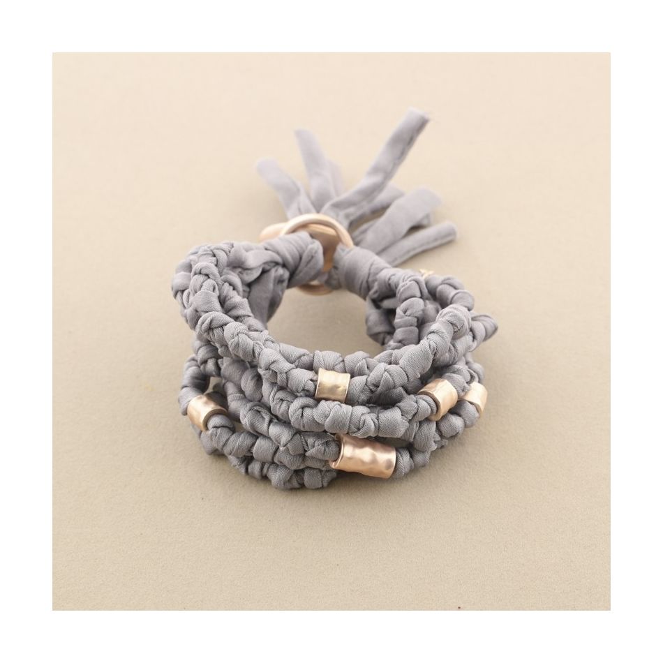 KNOTTED FABRIC BRACELET 8 STRIPS