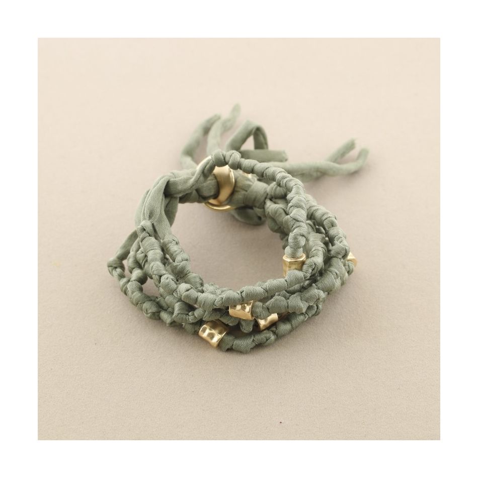 KNOTTED FABRIC BRACELET 8 STRIPS
