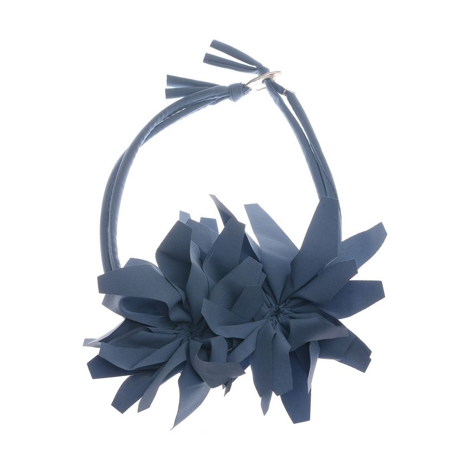 DOUBLE FABRIC FLOWER SHORT NECKLACE