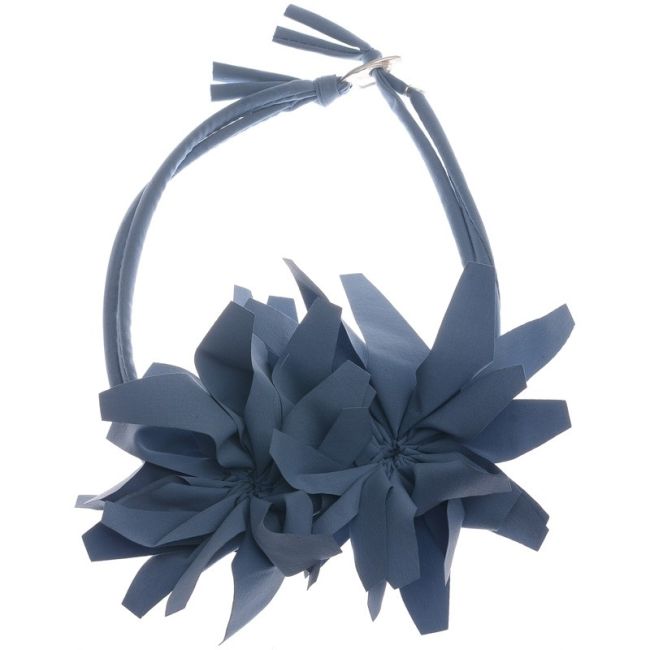 DOUBLE FABRIC FLOWER SHORT NECKLACE