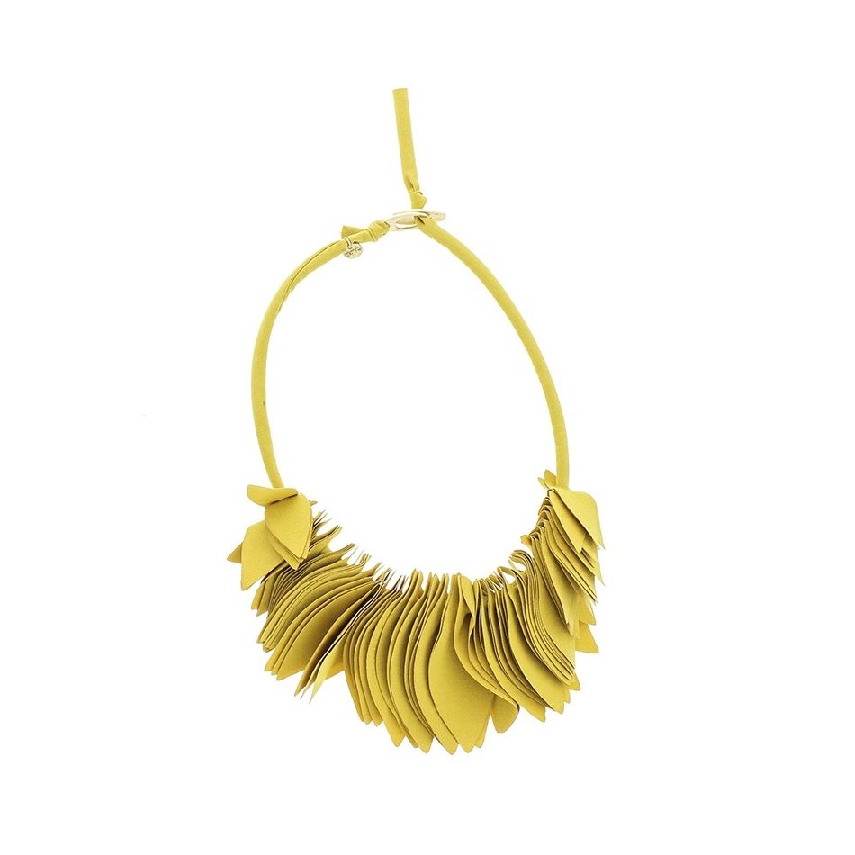 FABRIC LEAVES SHORT NECKLACE