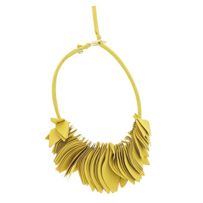 FABRIC LEAVES SHORT NECKLACE