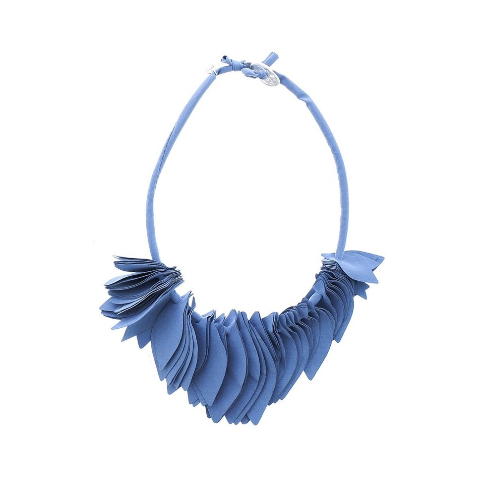 FABRIC LEAVES SHORT NECKLACE