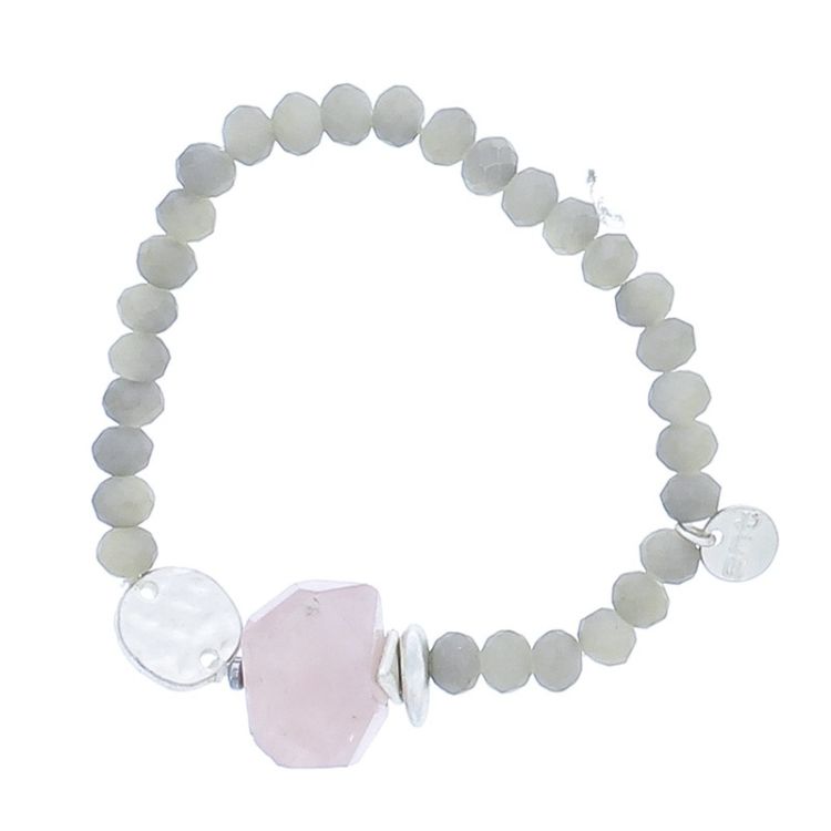 ELASTIC CRYSTALS STONE METAL MEDAL BRACELET 2