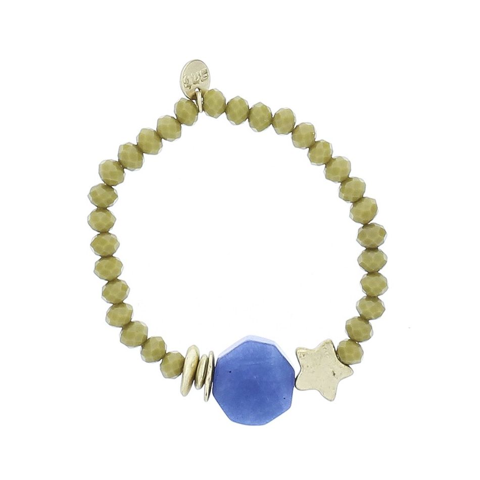 METAL STAR STONE CRYSTALS ELASTIC BRACELET