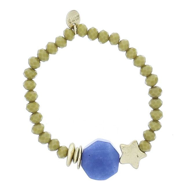 METAL STAR STONE CRYSTALS ELASTIC BRACELET