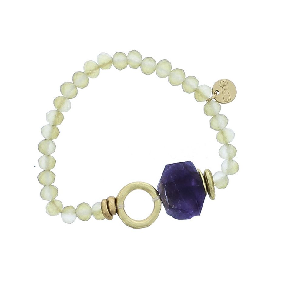 PULSERA ELÁSTICA CRISTALES PIEDRA ANILLA METAL