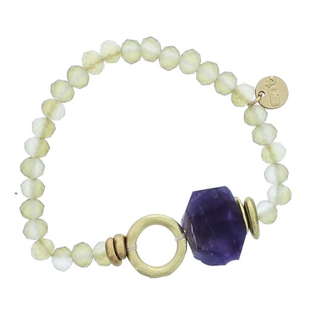 PULSERA ELÁSTICA CRISTALES PIEDRA ANILLA METAL