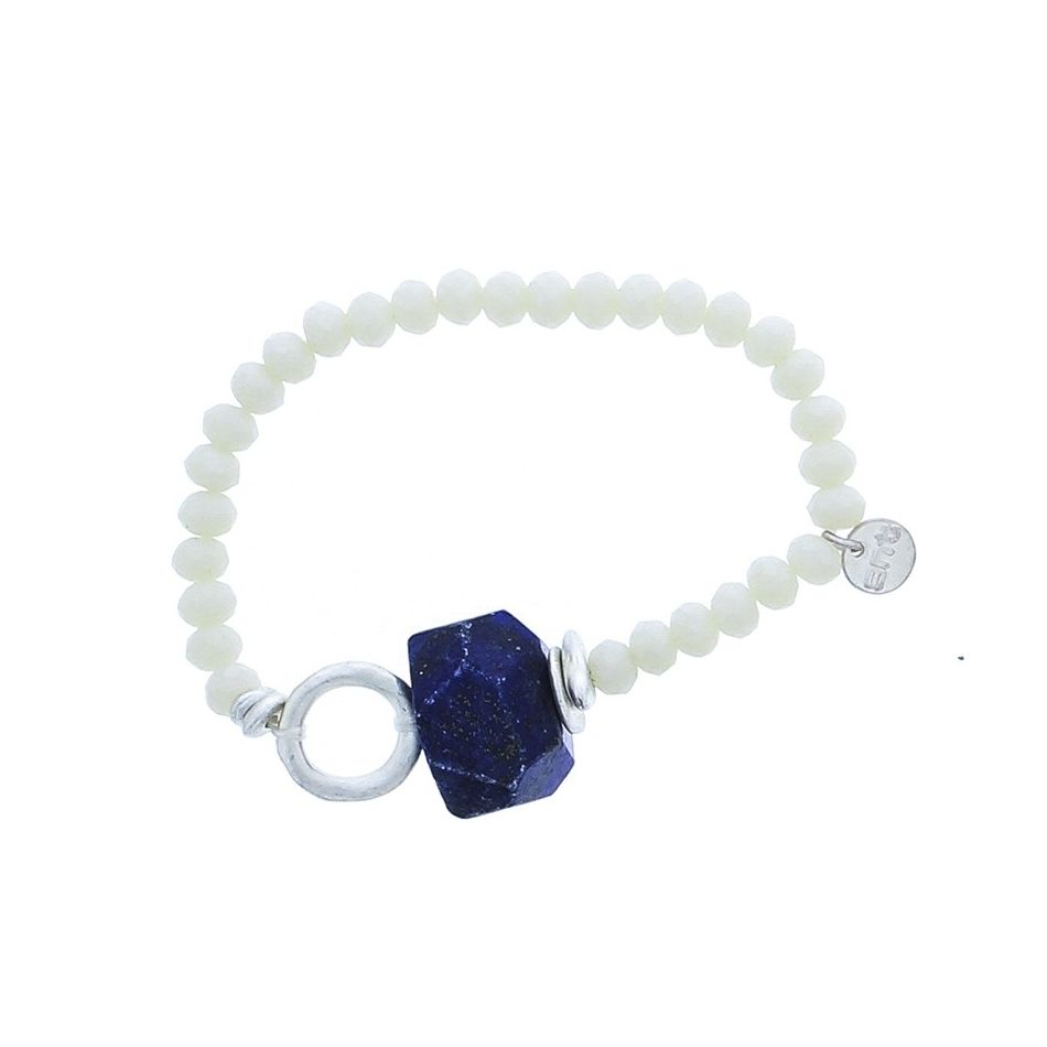 ELASTIC CRYSTALS STONE METAL RING BRACELET
