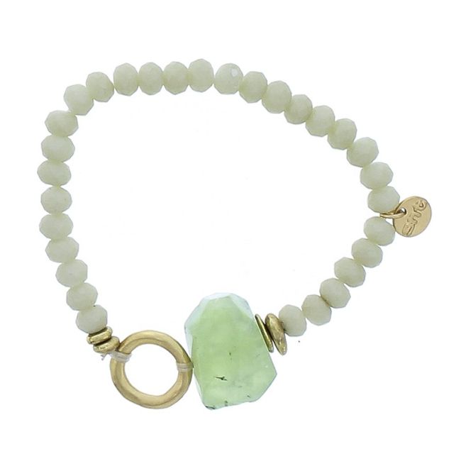 ELASTIC CRYSTALS STONE METAL RING BRACELET