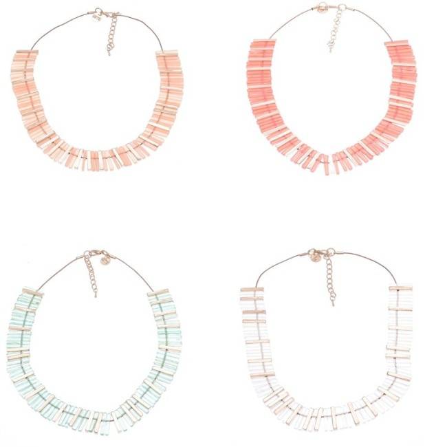 ACRYLIC METAL BEADS SHORT NECKLACE