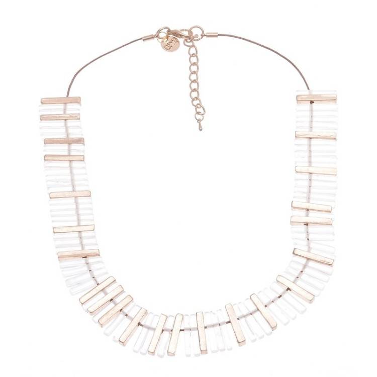 ACRYLIC METAL BEADS SHORT NECKLACE 2
