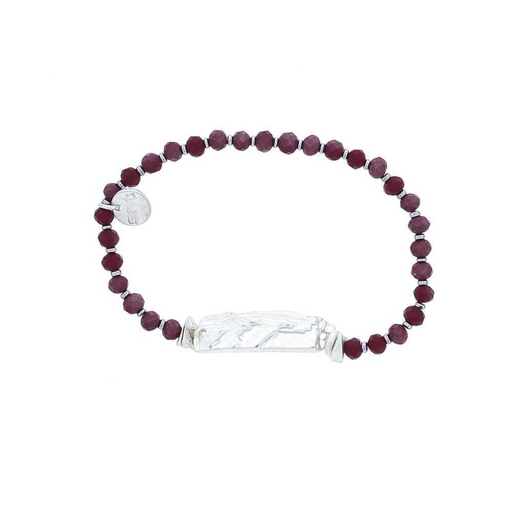 ELASTIC FACETED CRYSTALS BRACELET WITH METAL BEADS