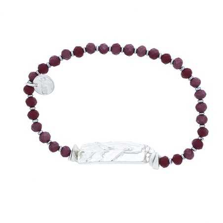 ELASTIC FACETED CRYSTALS BRACELET WITH METAL BEADS