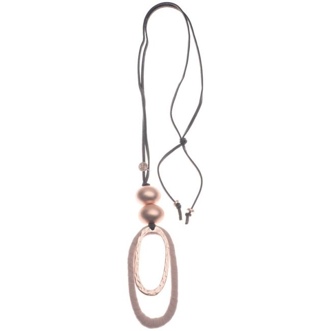 COLLAR LARGO COLGANTE DOBLE ANILLA OVALADA