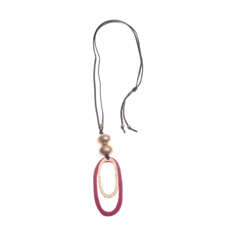 COLLAR LARGO COLGANTE DOBLE ANILLA OVALADA