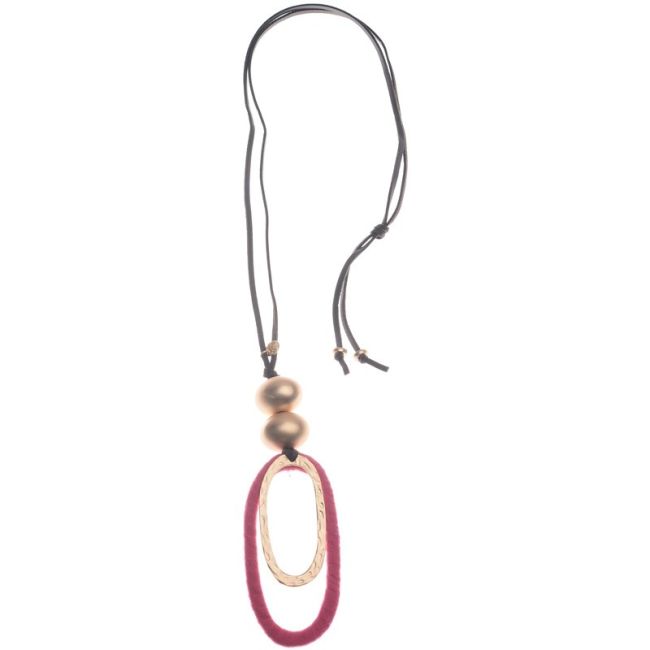 COLLAR LARGO COLGANTE DOBLE ANILLA OVALADA