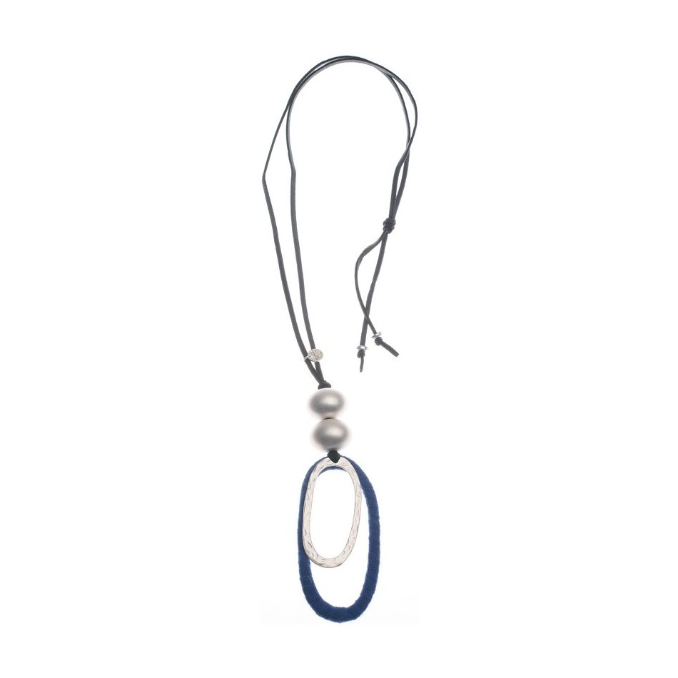 COLLAR LARGO COLGANTE DOBLE ANILLA OVALADA