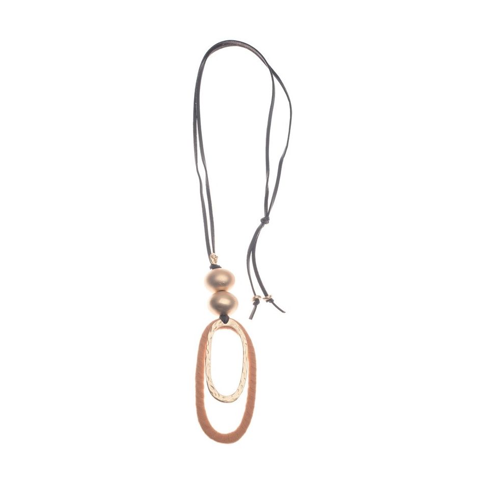 COLLAR LARGO COLGANTE DOBLE ANILLA OVALADA