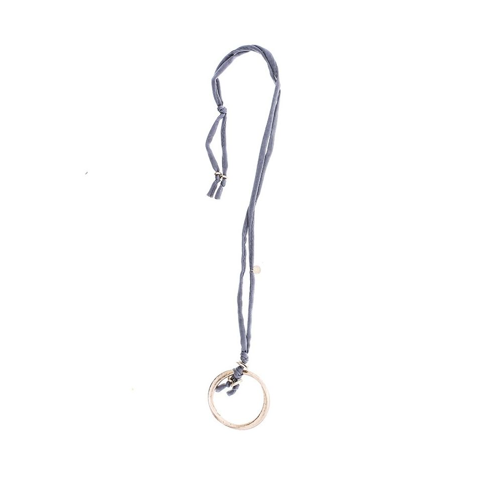 COLLAR LARGO COLGANTE ANILLA METAL