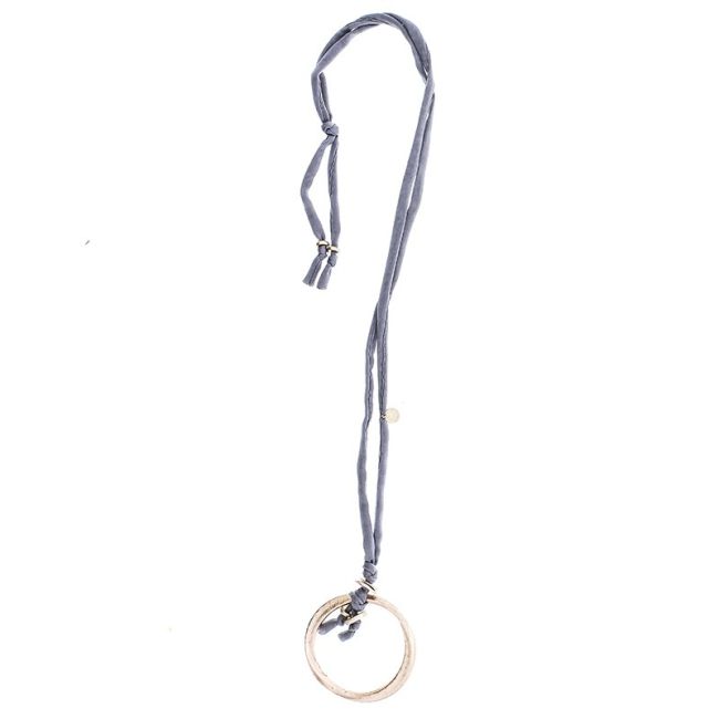 COLLAR LARGO COLGANTE ANILLA METAL