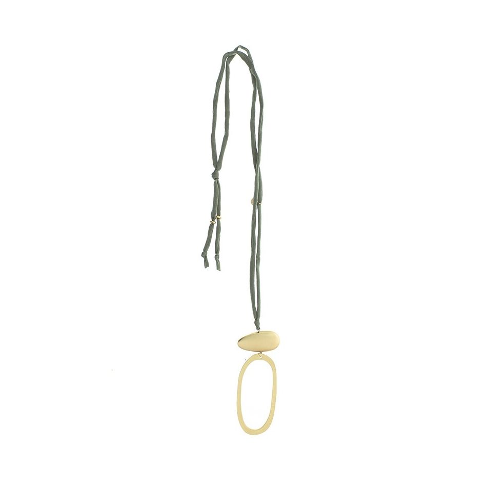 COLLAR LARGO COLGANTE ANILLA METAL