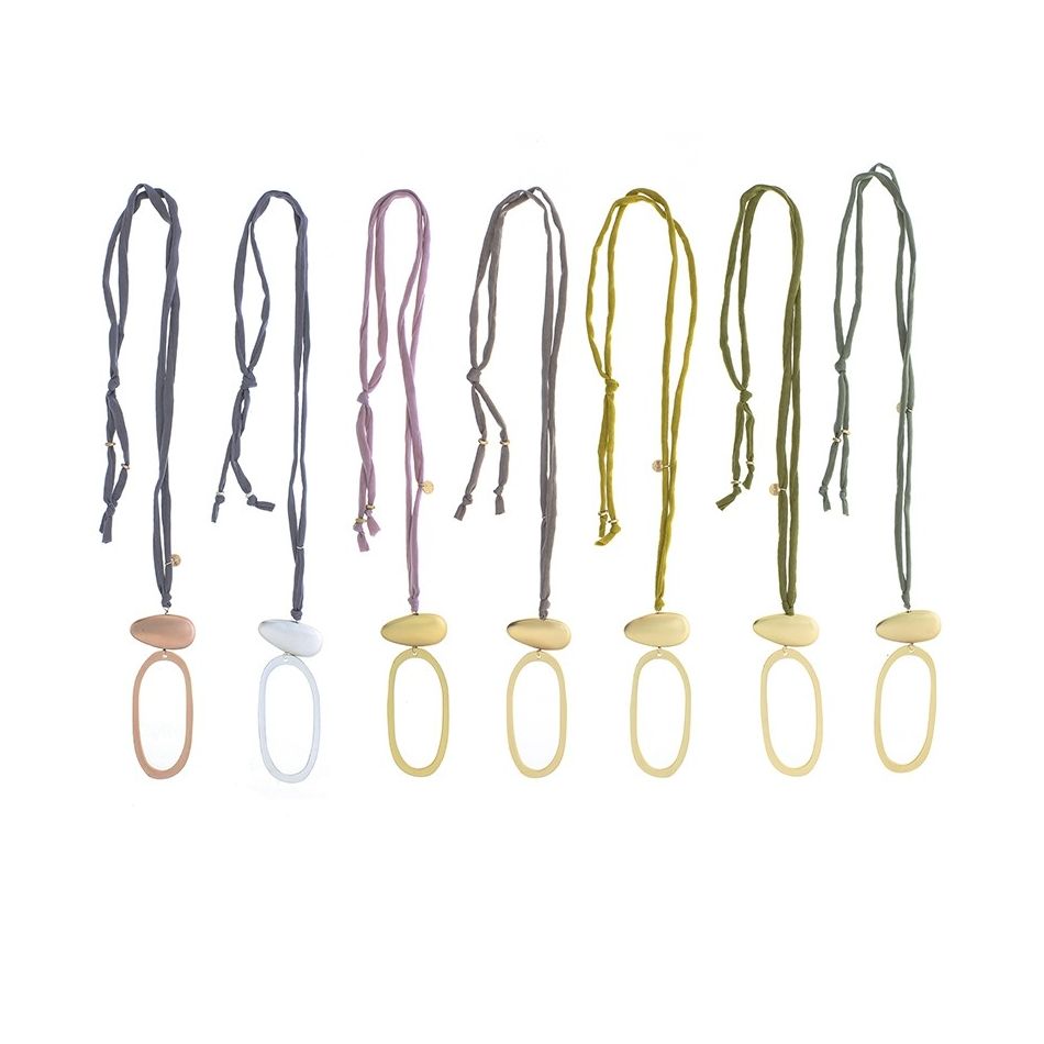 COLLAR LARGO COLGANTE ANILLA METAL
