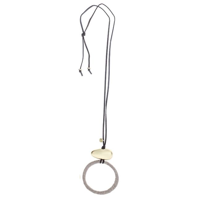 COLLAR LARGO COLGANTE ANILLA METAL FORRADA